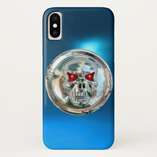 SKULL RIDERS MONOGRAM blue Case-Mate iPhone Case (Back)