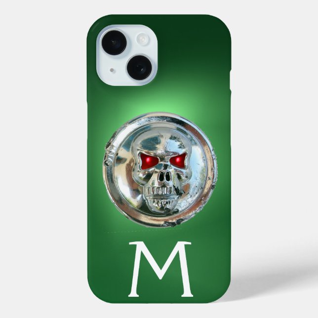 SKULL RIDERS MONOGRAM green Case-Mate iPhone Case (Back)