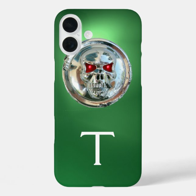 SKULL RIDERS MONOGRAM green Case-Mate iPhone Case (Back)
