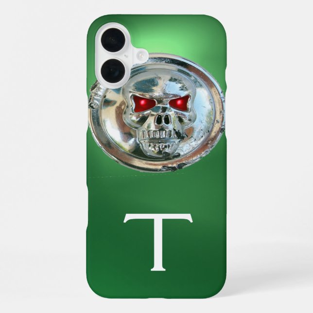 SKULL RIDERS MONOGRAM green iPhone Case (Back)