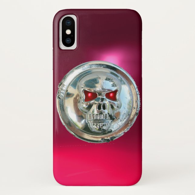 SKULL RIDERS MONOGRAM pink Case-Mate iPhone Case (Back)