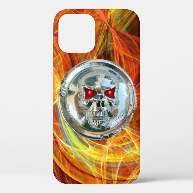 SKULL RIDERS Yellow Orange Fractal Swirls Case-Mate iPhone Case (Back)