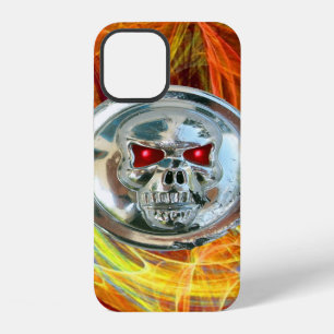 SKULL RIDERS Yellow Orange Fractal Swirls iPhone 12 Case