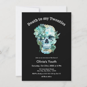 Skull RIP 20s 30th Birthday Death to my Twenties Invitation