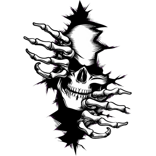 Skull Ripping Through Wall with Skeleton Hands Notebook (Creator Uploaded)