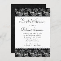 Skull Rose Chalk | Funky Black White Bridal Shower