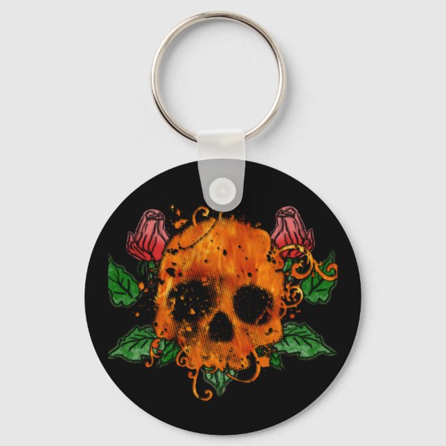 Skull Rose Keychain (Front)