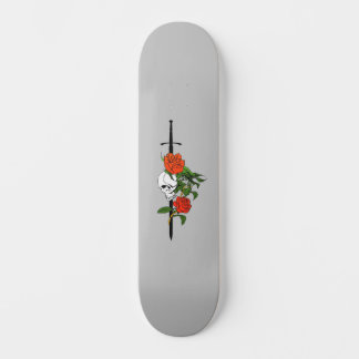 Skull Roses and Sword Skateboard Deck