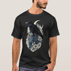Skull Roses Cow Gothic Occult Emo Satanic Skeleton T-Shirt