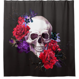 Skull & Roses: Dark Floral Watercolor.