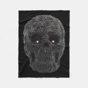 Skull Roses Gothic Floral Halloween Costume Skelet Fleece Blanket