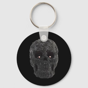 Skull Roses Gothic Floral Halloween Costume Skelet Keychain