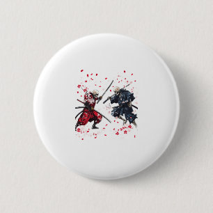Skull Samurai Duel 2 Inch Round Button