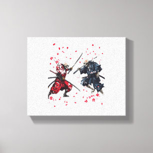 Skull Samurai Duel Canvas Print