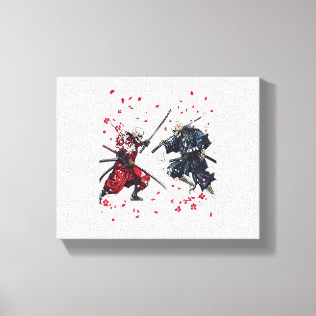 Skull Samurai Duel Canvas Print (Front)