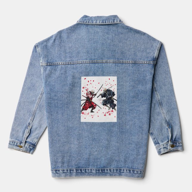 Skull Samurai Duel Denim Jacket (Back)