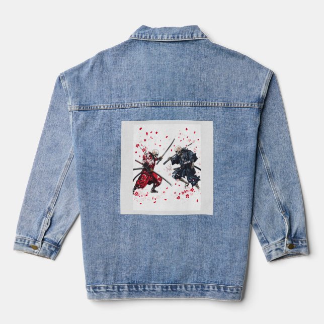 Skull Samurai Duel Denim Jacket (Back)