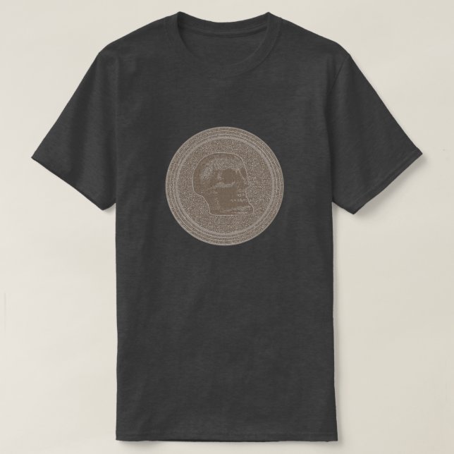 SKULL - Sand Colour Inside Stone Background T-Shirt (Design Front)