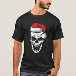 Skull Santa Hat Christmas Cool Skeleton X-Mas T-Shirt