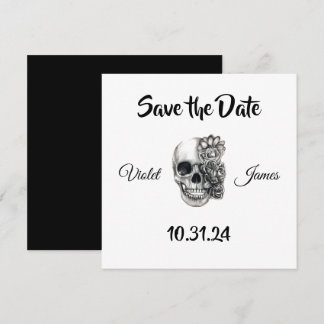 skull save the date invitations