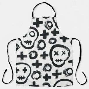 Skull seamless background. Surface decoration with Apron