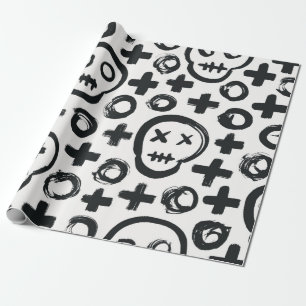 Skull seamless background. Surface decoration with Wrapping Paper