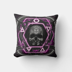 skull Sigils and seals Throw Pillow