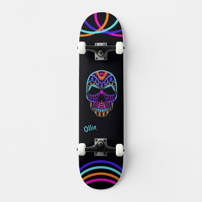 Skull Skateboard psychédélique (Recto)