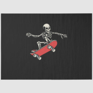 skull skateboarding ollie trick tissue paper