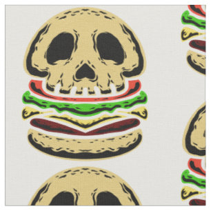 skull skeleton death spooky creepy burger fabric