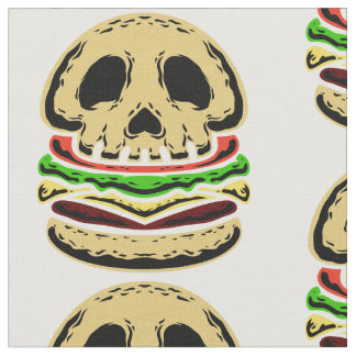 skull skeleton death spooky creepy burger  fabric