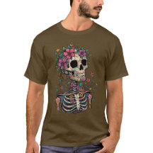 Skull Skeleton Gothic Art Dark Fantasy T-Shirt