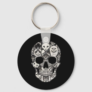 Skull Skeleton Halloween Costume Skull Cat Keychain