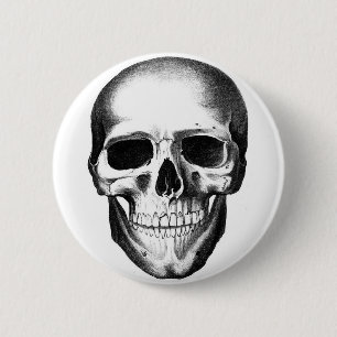Skull Skeleton Head Scary Creepy Halloween 2 Inch Round Button