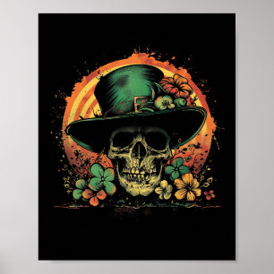 Skull Skeleton - Leprechaun St. Patrick's Day Sain Poster