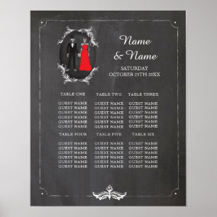 Skull Skeletons Tableau Plan Mariage Poster Siège