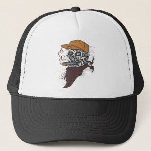 Skull Smoking Trucker Hat