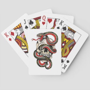 Skull & Snake Playing Cards   Edgy Design