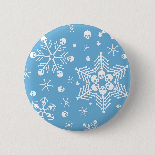 Skull Snowflakes 2 Inch Round Button (Front)