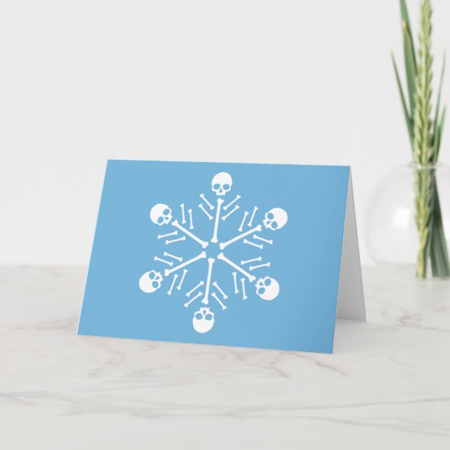 Skull Snowflakes Holiday Card (Front)