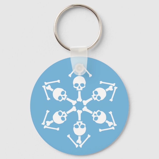 Skull Snowflakes Keychain (Front)
