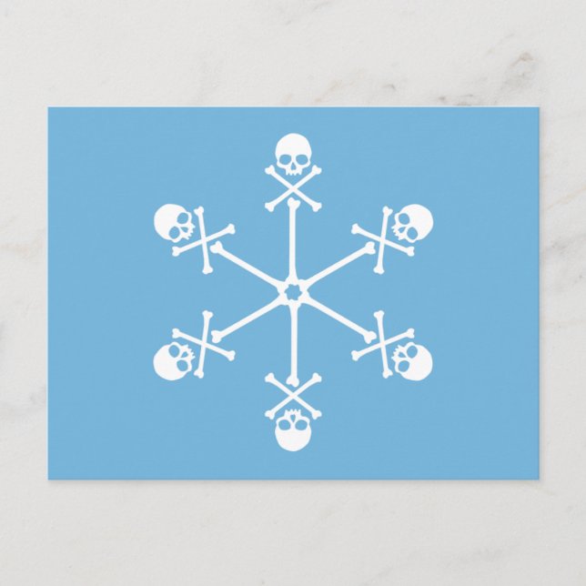 Skull Snowflakes Postcard (Front)