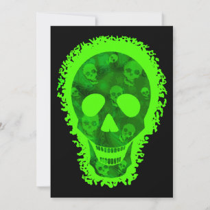 Skull Spectres Big Skull Green invitation