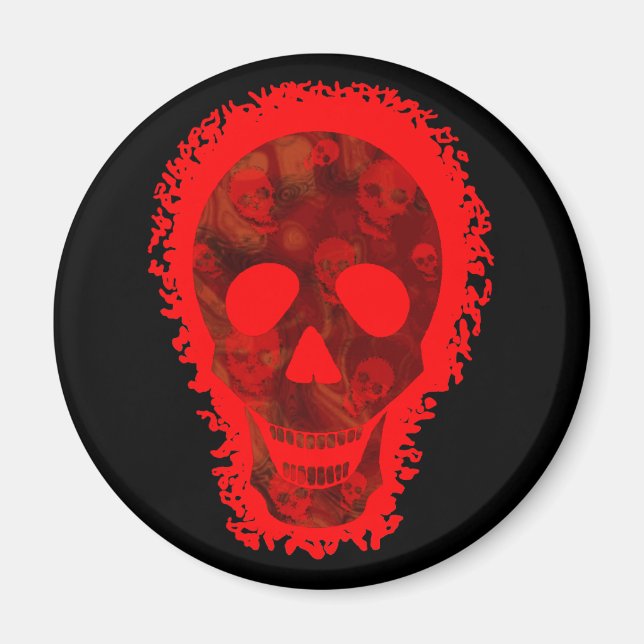 Skull Spectres Big Skull Red fridge magnet (Front)