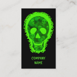 Skull Spectres Big Skull vertical green Business Card