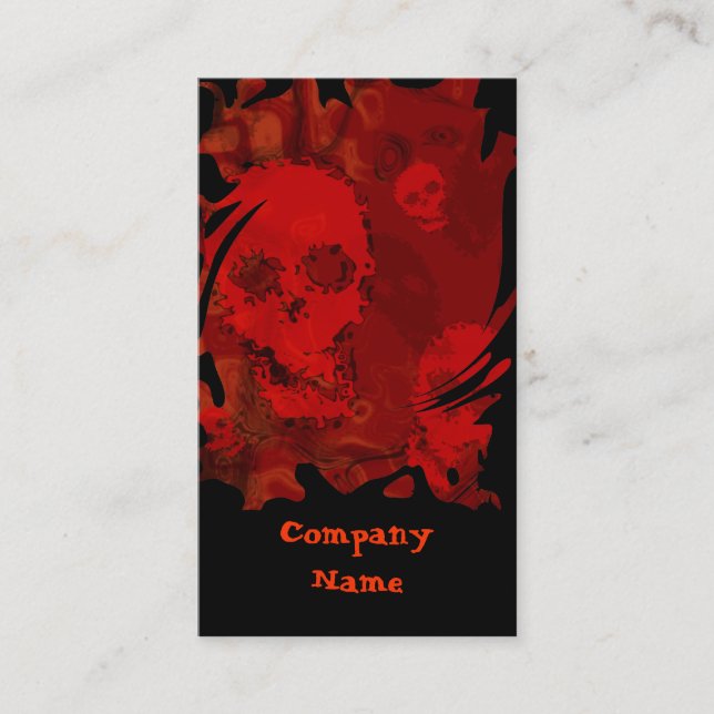 Skull Spectres Red business card black vertical (Front)