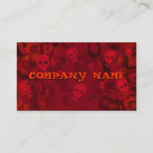 Skull Spectres Red small horizontal black Business Card