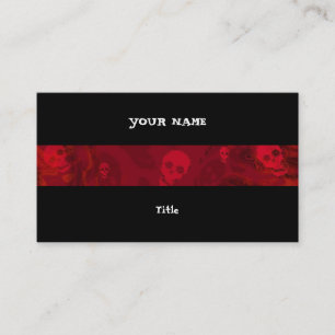Skull Spectres Red stripe horizontal black back Business Card
