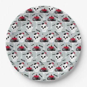 Skull & Spider Halloween Plates - Gothic Party