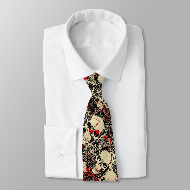 Skull Splatter Tie (Tied)